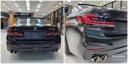 BMW 5시리즈 G30 사틴블랙 전체랩핑 일산 트랜스폼팩토리에서 / 고양시 덕이동