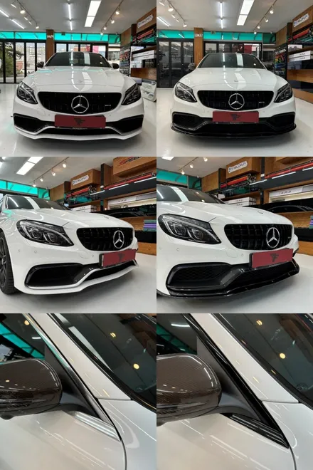 벤츠 c63 amg 부분 랩핑+데칼+엠블럼 교체+스키드플레이트 장착 시공 / 트랜스폼팩토리 / 고양시 덕이동
