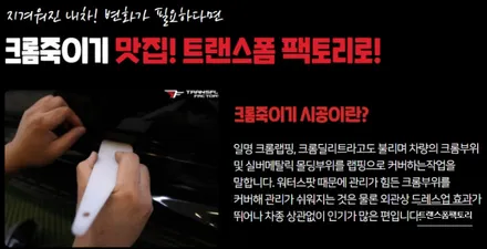 스팅어 크롬딜리트 잘하는곳 일산 랩핑 트랜스폼팩토리에서 / 고양시 덕이동
