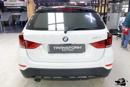 일산랩핑 bmw x1 필러+사이드미러+디퓨저 부분랩핑 시공 / 고양시 덕이동