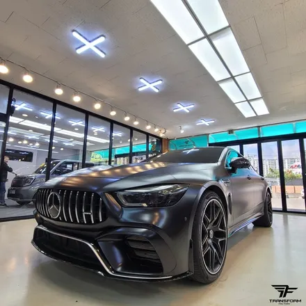 [일산 전체랩핑 전문] 벤츠gt 63 amg 사틴블랙 전체랩핑 / 고양시 덕이동