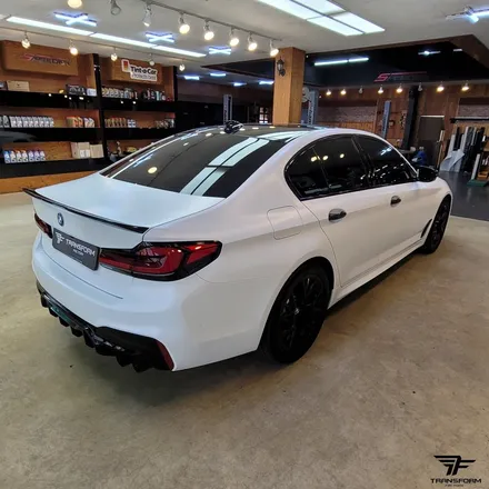 [전체랩핑 제거/재시공/랩핑 보험처리] bmw m5 사틴화이트 전체랩핑 / 고양시 덕이동