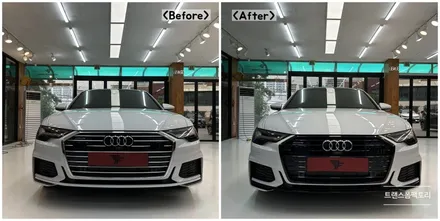 아우디 A6 크롬죽이기 일산랩핑 트랜스폼팩토리에서 잘하네요 / 고양시 덕이동