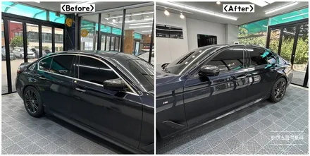 BMW G30 창문크롬 크롬죽이기 무광카본으로 꼼꼼하게 잘하네요 일산랩핑 트랜스폼팩토리 / 고양시 덕이동