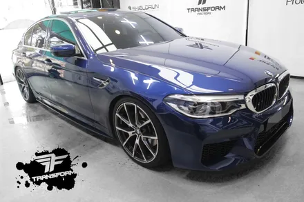 일산 랩핑 bmw g30 화이트유광 실내 랩핑 / 고양시 덕이동