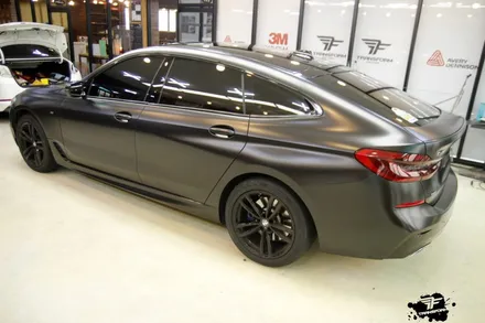 bmw 6gt 사틴블랙 전체랩핑 시공 / 고양시 덕이동