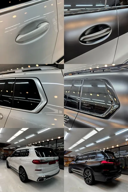 BMW X7 사틴블랙 전체랩핑+크롬딜리트+실내랩핑+라이트PPF 시공을 한번에! [트랜스폼팩토리] / 고양시 덕이동