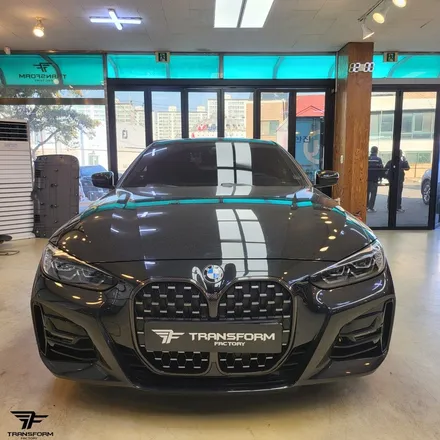 bmw 4시리즈 그릴 크롬 랩핑[크롬딜리트/3m 유광 카본] / 고양시 덕이동