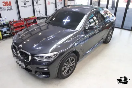 bmw x4 사틴블랙 전체랩핑 / 고양시 덕이동