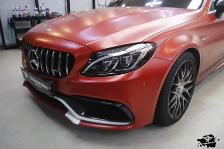벤츠 c63s amg 전체랩핑 재시공 / 에이버리 라이트 블루 / 고양시 덕이동