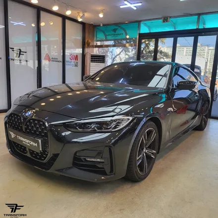 bmw 4시리즈 그릴 크롬 랩핑[크롬딜리트/3m 유광 카본] / 고양시 덕이동