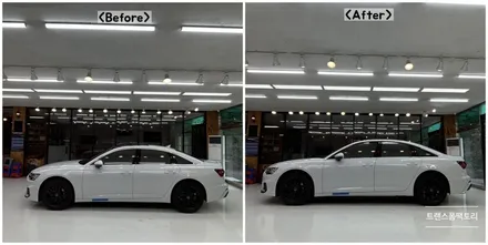 아우디 A6 크롬죽이기 일산랩핑 트랜스폼팩토리에서 잘하네요 / 고양시 덕이동
