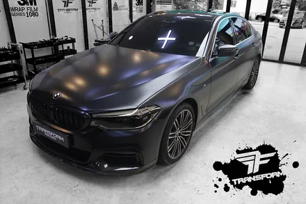 bmw 530i xdrive 사틴블랙 전체랩핑 / 고양시 덕이동