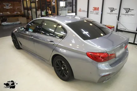 bmw 520d 사틴 뱀파이어 레드 전체랩핑 시공 / 고양시 덕이동