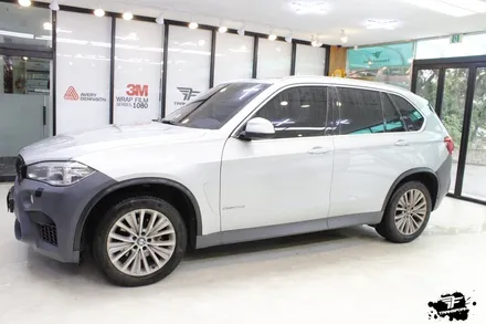 bmw x5 화이트유광 전체랩핑 / 고양시 덕이동
