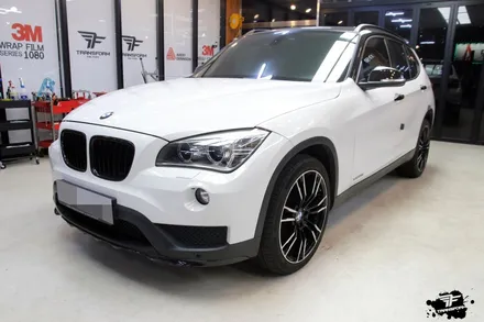 자동차 부분랩핑으로 밋밋한 내차에 포인트 살리기(bmw x1/유광 카본) / 고양시 덕이동