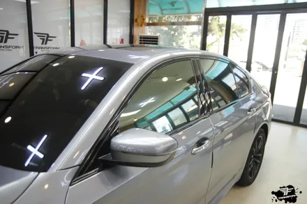 bmw 520d 사틴 뱀파이어 레드 전체랩핑 시공 / 고양시 덕이동