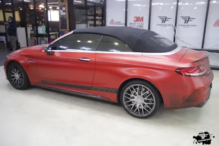 벤츠 c63s amg 전체랩핑 재시공 / 에이버리 라이트 블루 / 고양시 덕이동