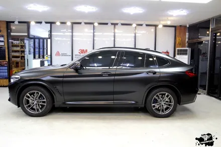 bmw x4 사틴블랙 전체랩핑 / 고양시 덕이동