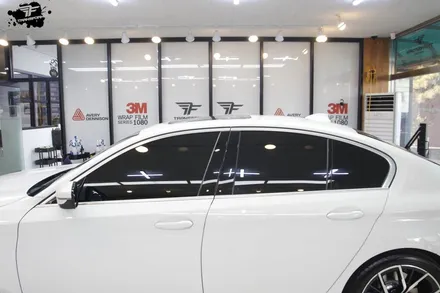 일산 랩핑 bmw g30 창문테두리+에이브리더 부분 랩핑 / 고양시 덕이동