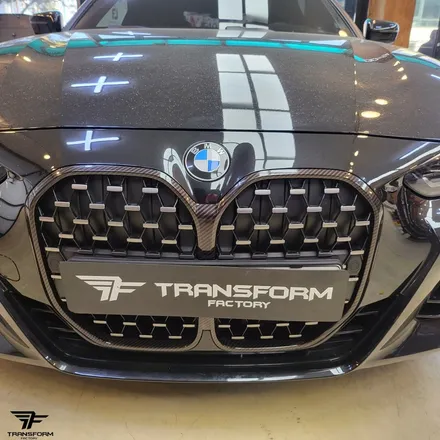 bmw 4시리즈 그릴 크롬 랩핑[크롬딜리트/3m 유광 카본] / 고양시 덕이동