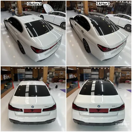 BMW G30 크롬죽이기 루프스킨 일산랩핑 트랜스폼팩토리에서 저렴하게 잘하네요 / 고양시 덕이동