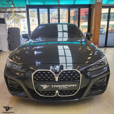 bmw 4시리즈 그릴 크롬 랩핑[크롬딜리트/3m 유광 카본] / 고양시 덕이동