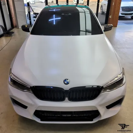 [전체랩핑 제거/재시공/랩핑 보험처리] bmw m5 사틴화이트 전체랩핑 / 고양시 덕이동