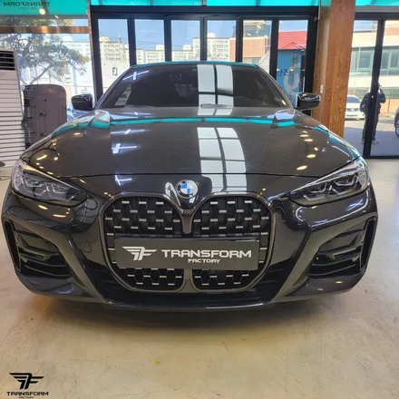 bmw 4시리즈 그릴 크롬 랩핑[크롬딜리트/3m 유광 카본] / 고양시 덕이동