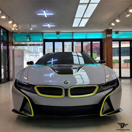 [일산/파주랩핑] bmw i8 유광그레이 전체랩핑+포인트 데칼 / 트랜스폼팩토리 / 고양시 덕이동