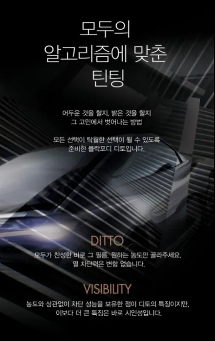 부천 블락포디 디토 썬팅 밝은 농도 재시공으로 시야를 더 선명하게 / 부천 소사구 옥길동