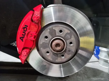 아우디 A6 C7 검단 19인치 반무광 블랙 분체도장 휠 도색 레드 우레탄 캘리퍼 도색 / 인천 서구