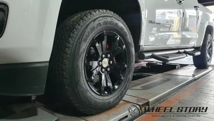 쉐보레 콜로라도 블랙유광 17인치 분체도색 잘하는 곳 휠스토리 / 서울 구로, 양천, 동작, 관악, 영등포, 부천, 안양