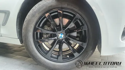 BMW 3GT 17인치 휠도색 비용 분체도색 문의 블랙유광 30만원 휠스토리 / 서울 구로, 양천, 동작, 관악, 영등포, 부천, 안양
