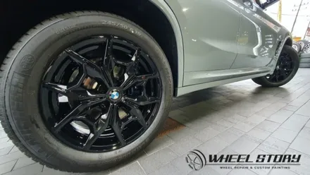 X4 19인치 블랙유광 휠분체도색 사당동 봉천동 내곡동 휠스토리 / 서울 구로, 양천, 동작, 관악, 영등포, 부천, 안양
