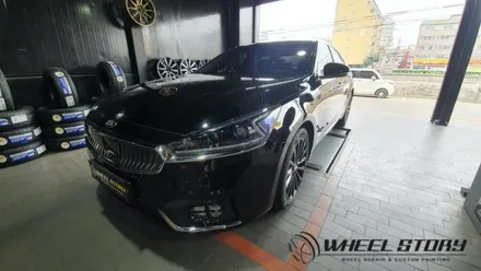 K7 18인치 블랙유광 분체도장이 30만원! 휠도색비용 문의 주세용! / 서울 구로, 양천, 동작, 관악, 영등포, 부천, 안양