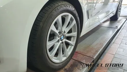 BMW 3GT 17인치 휠도색 비용 분체도색 문의 블랙유광 30만원 휠스토리 / 서울 구로, 양천, 동작, 관악, 영등포, 부천, 안양