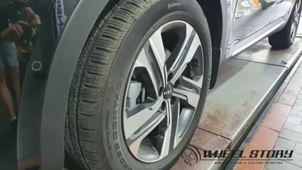 쏘렌토 MQ4 하이브리드 분체도색 19인치 블랙유광 레드캘리퍼도색 가양동 가산동 목동 휠스토리 / 서울 구로, 양천, 동작, 관악, 영등포, 부천, 안양