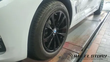BMW 3GT 17인치 휠도색 비용 분체도색 문의 블랙유광 30만원 휠스토리 / 서울 구로, 양천, 동작, 관악, 영등포, 부천, 안양