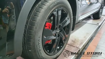 쏘렌토 MQ4 하이브리드 분체도색 19인치 블랙유광 레드캘리퍼도색 가양동 가산동 목동 휠스토리 / 서울 구로, 양천, 동작, 관악, 영등포, 부천, 안양
