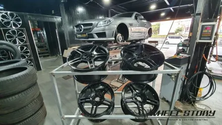 벤츠 SLK350 18인치 고스트크롬 휠도색복원 가격 40만원 / 서울 구로, 양천, 동작, 관악, 영등포, 부천, 안양