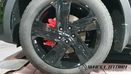 쏘렌토 MQ4 하이브리드 분체도색 19인치 블랙유광 레드캘리퍼도색 가양동 가산동 목동 휠스토리 / 서울 구로, 양천, 동작, 관악, 영등포, 부천, 안양