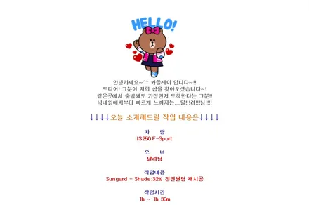 렉서스 IS250F-Sport 썬가드-쉐이드32% 전면