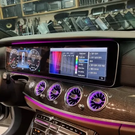 [티엘오토모빌] 벤츠 W213 E클래스 E63 AMG 1,2열 송풍구 엠비언트 + 3D 부메스터 전동트위터 작업