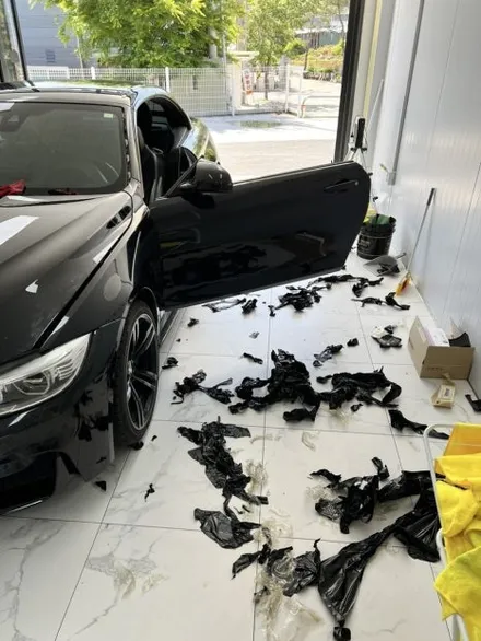김포랩핑 BMW M4 전체랩핑제거 후 DMO전체랩핑 GSWF스모그PPF 포인트랩핑 / 김포시 고양리