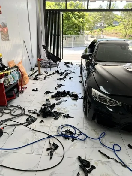 김포랩핑 BMW M4 전체랩핑제거 후 DMO전체랩핑 GSWF스모그PPF 포인트랩핑 / 김포시 고양리