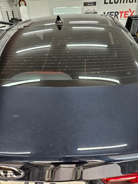 구미레이노썬팅 BMW 앞유리 및 뒷유리 기포썬팅 재시공 / 경북 구미
