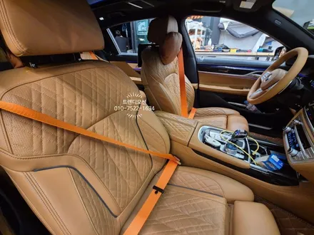 BMW 7시리즈 꼬냑시트, 핸들가죽교체에 오렌지 컬러안전벨트로 실내커스텀 취향대로 완성! / 인천 서구 가정동