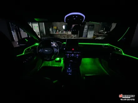 [제네시스 g70] 256 RGB 앰비언트 시공과 풋등 시공, 해신LED 면발광 사용으로 더욱 믿음직스럽게! / 인천 서구, 부평, 부천