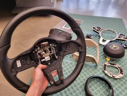 [벤츠 C클래스] 핸들/에어백/쉬라우드컬럼 실내 도색 시공, 실내 베이지 인테리어의 완성! / 인천 서구, 부평, 부천